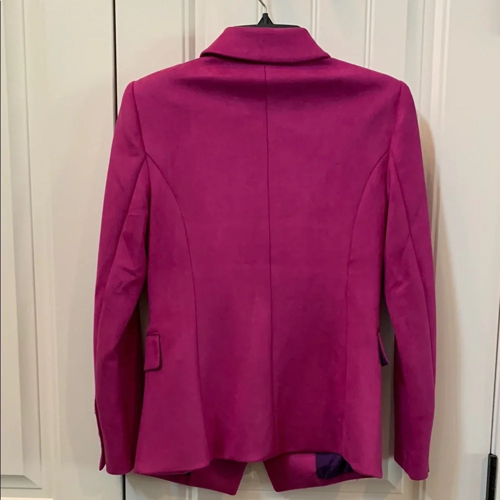 White House Black Market Magenta Ultra Suede Double-Breasted Trophy Blazer 2 - Picture 11 of 14